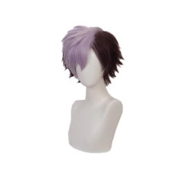 Anime TBHK Toilet-bound Hanako-kun Tsuchigomori Short Brown And Purple Cosplay Wigs -Cosplay DSC04552