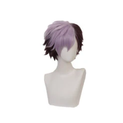 Anime TBHK Toilet-bound Hanako-kun Tsuchigomori Short Brown And Purple Cosplay Wigs -Cosplay DSC04556