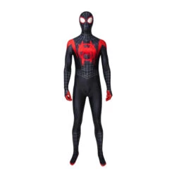 Movie Spider-Man: Into The Spider-Verse Miles Morales Spiderman Elastic Force Cosplay Costume Jumpsuit With Free Headgear