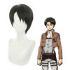Anime Attack On Titan Levi Ackerman Short Black Cosplay Wigs -Cosplay LeviAckermanWigs