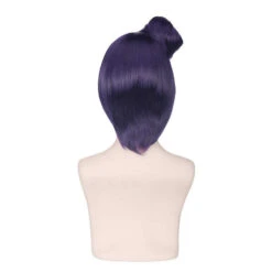 Anime Naruto Konan Short Purple Cosplay Wigs -Cosplay NARUTO Akatsuki Konan Women Dark Purple Short Wig With Bun Chignon Cosplay Costume Heat Resistant Synthetic.jpg q50 4
