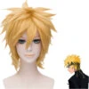 Naruto Uzumaki Naruto Short Gold Cosplay Wigs 1 Naruto Uzumaki Naruto Short Gold Cosplay Wigs -Cosplay Naruto Uzumaki Wigs Golden Short Fluffy Shaggy Layered Heat Resistant Synthetic Hair Cosplay Costume Wig Wig