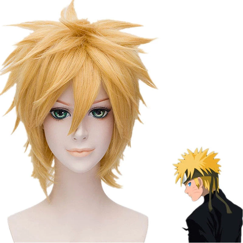 Naruto Uzumaki Naruto Short Gold Cosplay Wigs 3 Naruto Uzumaki Naruto Short Gold Cosplay Wigs