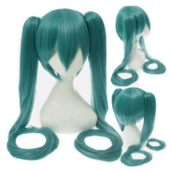 Anime VOCALOID Hatsune Miku 120cm Long Straight Double Ponytail Multicolor Bangs Cosplay Wigs -Cosplay WG197 13