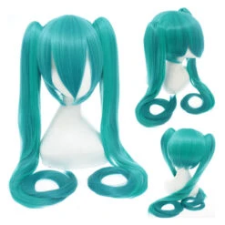 Anime VOCALOID Hatsune Miku 120cm Long Straight Double Ponytail Multicolor Bangs Cosplay Wigs -Cosplay WG197 16