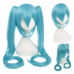Anime VOCALOID Hatsune Miku 120cm Long Straight Double Ponytail Multicolor Bangs Cosplay Wigs -Cosplay WG197 18