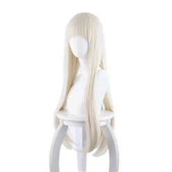 Anime Kakegurui Yomoduki Runa Long Straight Cream White Cosplay Wigs -Cosplay YomodukiRunaWigs2