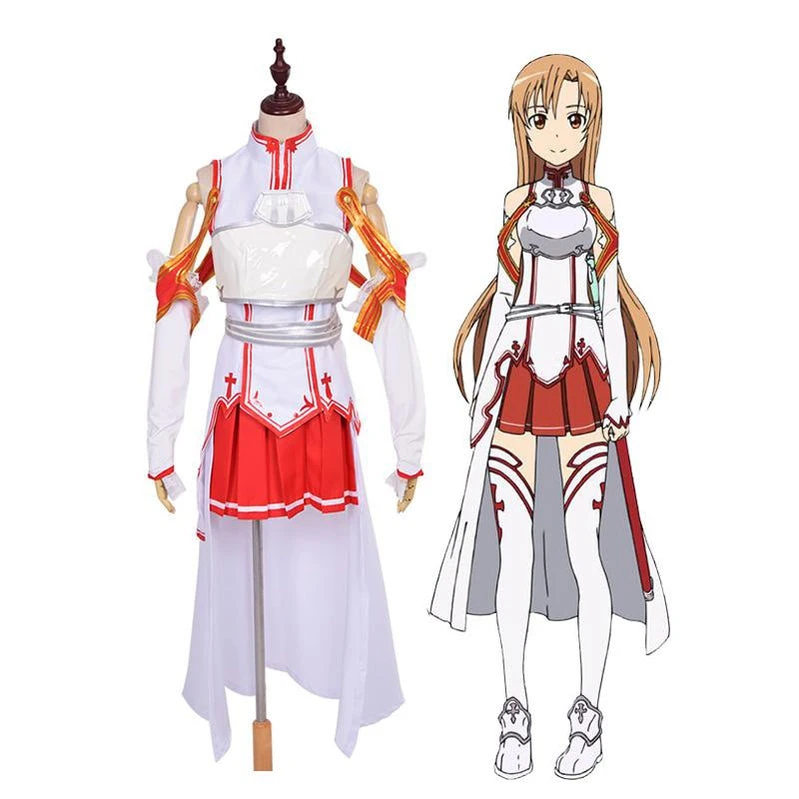 Anime SAO Sword Art Online Yuuki Asuna Cosplay Costume 3 Anime SAO Sword Art Online Yuuki Asuna Cosplay Costume
