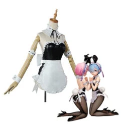 Anime Re:Zero Starting Life In Another World Rem And Ram Bunny Girl Cosplay Costume