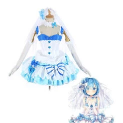 Anime Re:Zero Starting Life In Another World Rem And Ram Wedding Dress Cosplay Costume